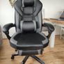 SONGMICS Gaming/Office/Desk Chair, with Footrest, Ergonomic Design, Adjustable Headrest, Lumbar Support, Maximum Load 150 kg, Black/Grey Image 5