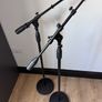2x Heavy Duty Floor Microphone Boom Stands | Studio Podcast Mic Stands Image 2