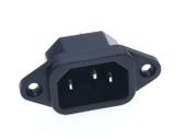 AC 250V 10A IEC 320 C14 Male Screw Mounted Inlet Power Socket
