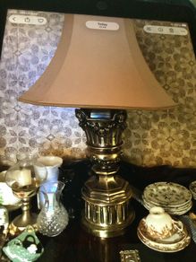 Very large Mid Century Decorative Cherub/Angels brass lamp