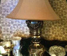 Very large Mid Century Decorative Cherub/Angels brass lamp