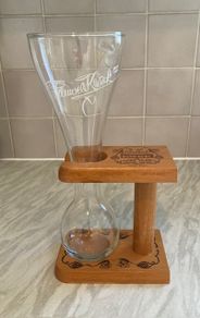 Kwak Belgian Beer Glass & Wooden Stand