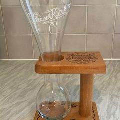 Kwak Belgian Beer Glass & Wooden Stand