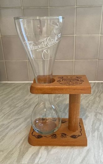 Kwak Belgian Beer Glass & Wooden Stand