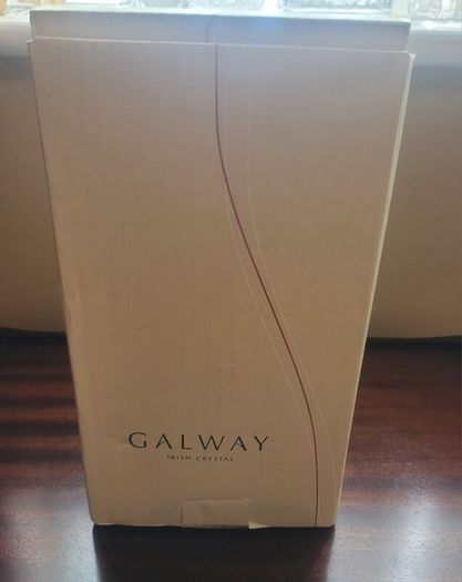 Galway Crystal Pillar Hurricane Candle Holder