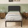 Single Bed Frame 3ft with Upholstered Headboard, 36 cm High Image 8