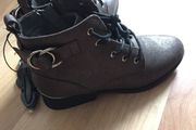 BRAND NEW with tags, Metallic Silver Flat Ankle Boots