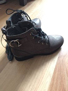 BRAND NEW with tags, Metallic Silver Flat Ankle Boots