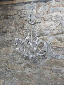 Chandelier heavy weight sky blue/ grey _ Reduced