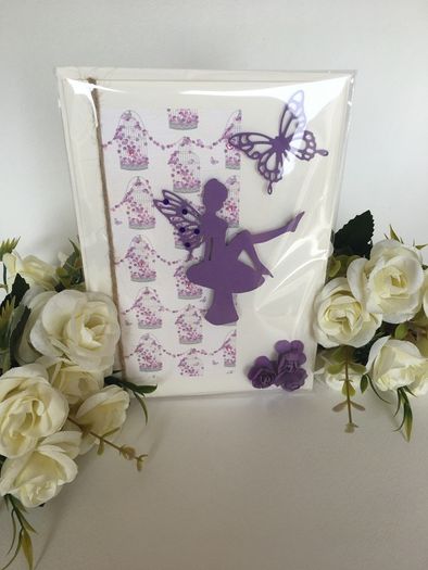 Beautiful handmade purple fairy card