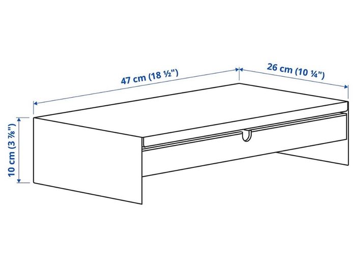 IKEA Eloven Monitor Stand with Bamboo Drawer - Black - 2 items available