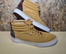 boys junior VANS SK8 HI MTE trainers SKATE SHOES hi tops beige mustard Size UK 5.5 EU 38.5