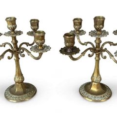 1940s Italian  5 arm brass candelabras