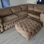 Champagne L Shaped Couch with Ottoman Image 2