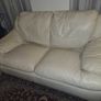 Couch, 2 Seater Cream Leather Image 4