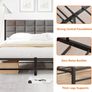 5ft King Size Bed Frame with Headboard,Metal Bed Image 5
