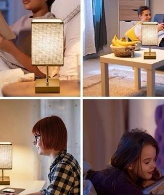 NEW Touch Control Table Lamp,3-Way Dimmable Bedside Lamps Nightstand Lamps with Flaxen Fabric Shade for Bedroom Living Room,LED Bulbs