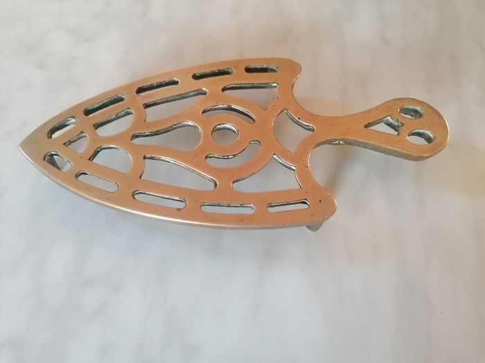 Vintage Brass Iron-Shaped Trivet