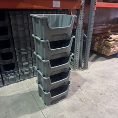 5x open front storage boxes