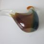 Pair of Hand Blown Multicoloured Art Glass Rooster Figurines Image 4