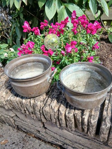 Antique Brass Pots