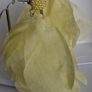 Lemon Yellow Pearl Cluster Stud Glass Inlay Extravagant Chiffon Petal Tassel Earrings Image 5