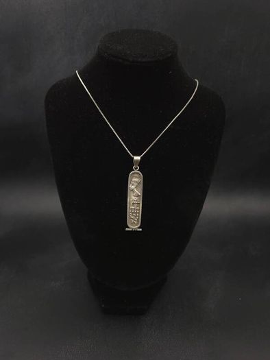 Vintage 925 Sterling Silver Egyptian Pharaoh Necklace