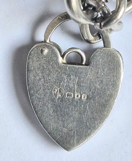 Vintage Irish Sterling Silver 14pc Charm Bracelet, Thomas O'Connor Charm Maker. Inc 1942 Pre Decimal Threepence, Dated Heart Padlock, Dublin Hallmarked