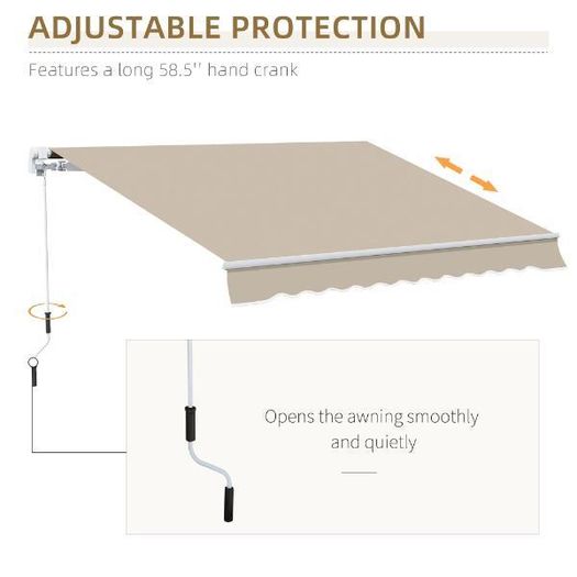 Manual Retractable Patio Awning 13' x 8'