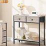 Narrow Console Table with 2 Drawers, Hallway Table with Storage, Sofe Table, Small Side Table for Small Spaces, Living Room, Entryway, Kitchen, Greige and Black Image 3