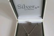 Silver by Absolute Sterling Silver Initial U CZ Disc Pendant Necklace New Boxed  CAN POST