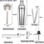 Cocktail Making Set, Cocktail Shakers 6 Pieces Set 750ml Capacity with Bar Accessories and Recipes Made of Food Grade Stainless Steel 304 Great for Home and Bar Use or As a Gift (FREE POSTAGE) Image 3