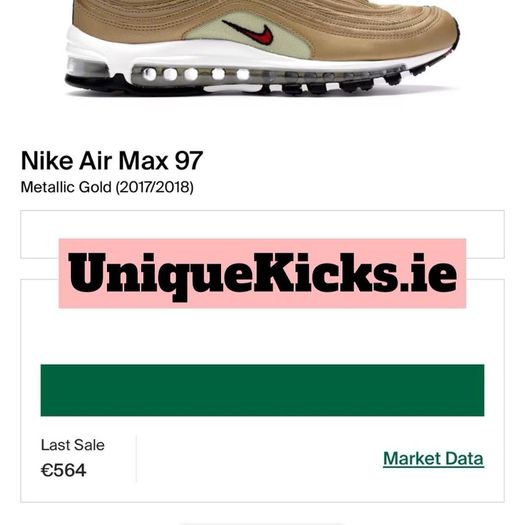 Premium Nike Air Max 97 Metallic Gold