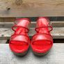 DKNY Red Clear Strap Cork Wedge Sandals | Size EU 36 UK 3 Image 5