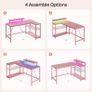 L-Shaped RGB Gaming Desk 132CM with Power Outlets & USB Image 3
