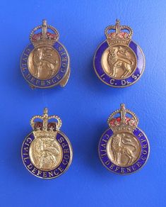 Civil Defence Corps & ICDS (Cold War era) - 4 x civil defence volunteer badge (1940s - 1960s)