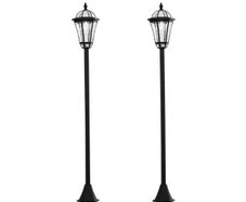 Set of 2 Solar LED Garden Lamp Posts