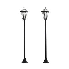 Set of 2 Solar LED Garden Lamp Posts