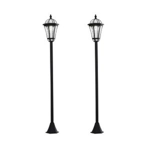 Set of 2 Solar LED Garden Lamp Posts