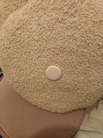 2 x Cream round boucle cushions