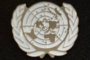 United nations, peacekeeping cap badge.