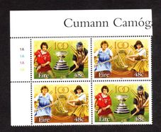 2004 Ireland Centenary of Camogie Commemorative Stamps Plate Block 1A1A1A1A Mint Never Hinged (MNH)
