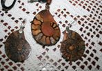 Shell fossil ,Necklace and earings