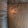 brown leather sofa - free damage but free to take for collection Image 2