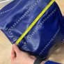 Navy, leather footer Image 6