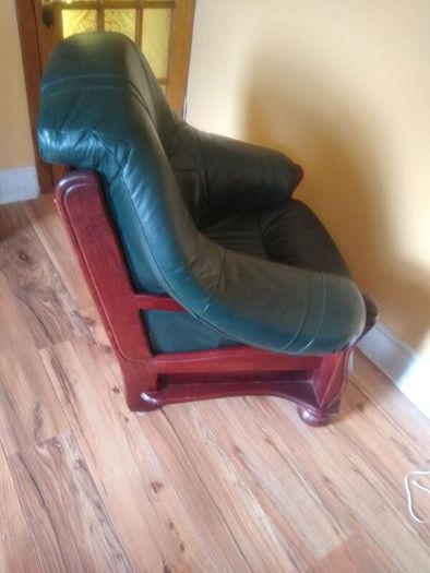 Dark Green Italian Leather Suite