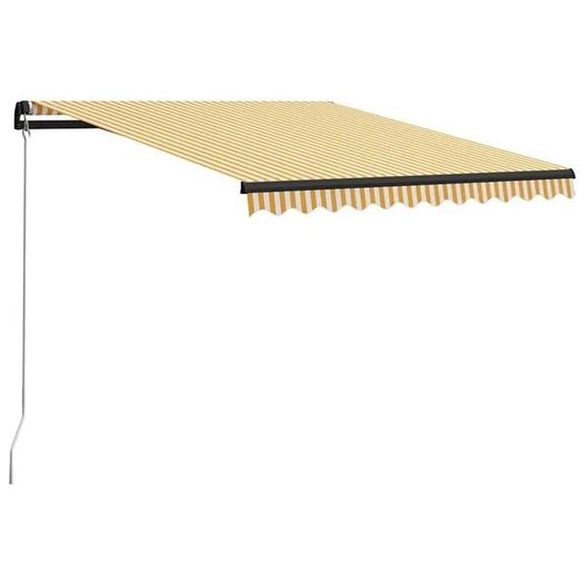 Manual Retractable Awning with LED 300x250 cm Yellow and White