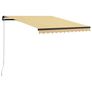Manual Retractable Awning with LED 300x250 cm Yellow and White Image 3