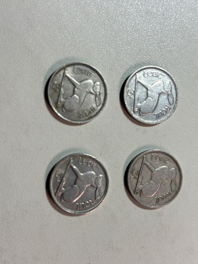 4 Irish 3 pence coins 3d