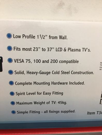 TV Bracket 23 Inch - 37 Inch Low Profile